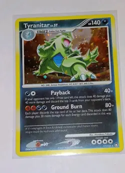 Pokemon Tyranitar Mysterious Treasures 17/123 Holo Rare Card 140 HP English - Image 1