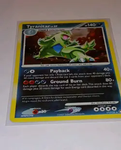 Pokemon Tyranitar Mysterious Treasures 17/123 Holo Rare Card 140 HP English - Image 3