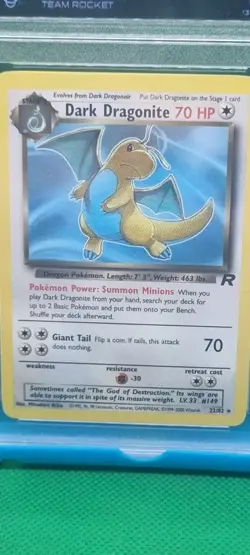 TCG 9 MINT Dark Dragonite 2000 Team Rocket 22/82 Pokemon Card Vintage Graded WOC - Image 2