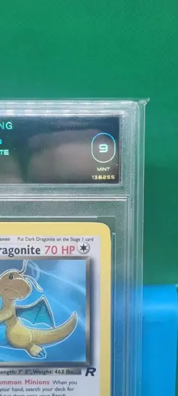 TCG 9 MINT Dark Dragonite 2000 Team Rocket 22/82 Pokemon Card Vintage Graded WOC - Image 4