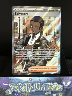 Pokemon Card Salvatore 202/162 Temporal Forces Full Art Trainer Ultra Rare NM - Image 1