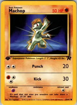Machop 59/82 Team Rocket 1st Edition Pokemon TCG LP - Image 1