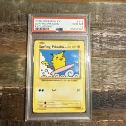 2016 Pokemon XY Evolutions Surfing Pikachu Secret Rare #111 PSA 10 GEM MINT - Image 1