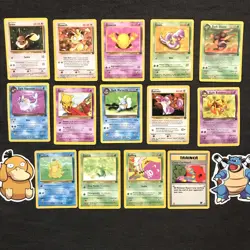 Vintage Pokemon Card Lot Team Rocket(14) with evolution WoTC LP Dark Varpo Eevee - Image 1
