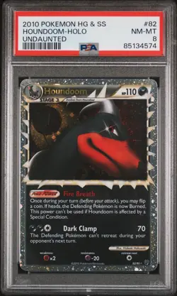 Pokemon PSA 8 Houndoom Prime 82/90 HeartGold & SoulSilver Undaunted 2010 - Image 1