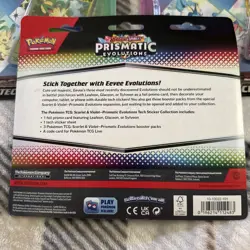 Pokemon TCG Prismatic Evolutions Sticker Collection Blister Set of 3 Boosters - Image 2