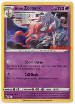 Hisuian Zoroark 076/196 Holo Pokemon Lost Origins Gamestop Exclusive Promo NM - Image 1