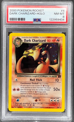 Pokemon Dark Charizard #4 Team Rocket Holo *SWIRL* PSA 8 NM-MT - Image 1
