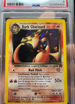Pokemon Dark Charizard #4 Team Rocket Holo *SWIRL* PSA 8 NM-MT - Image 2