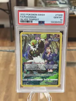2022 Pokemon Silver Tempest FA/PASSIMIAN TG08/TG30 IR TCG HOLO GRADED PSA 10 - Image 1
