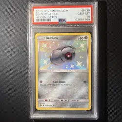 Pokemon Sun And Moon Hidden Fates Shiny Beldum SV30/SV94 PSA 10 - Image 1