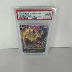 Pokemon 2021 Jolteon V SWSH183 Full Art VMAX Premium Collection Promo PSA 8 - Image 1