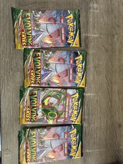Pokemon TCG Sword & Shield Evolving Skies Factory Sealed Booster Packs Lot Of 4 820650851551 - Image 1