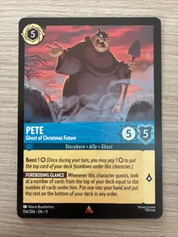 Pete Ghost of Christmas Future 154/204 Winterspell Disney Lorcana Pack Fresh - Image 1
