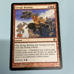 Savage Beating 67 Darksteel Regular MTG TCG CARD NM - Image 1