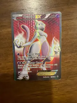 Pokemon Mewtwo-EX TCG Full Art Ultra Rare Holo Card Breakthrough 158/162 - Image 1