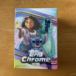 Topps 2025 Chrome Disney Trading Cards Sealed 7 Packs In Box - Image 1