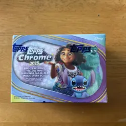 Topps 2025 Chrome Disney Trading Cards Sealed 7 Packs In Box - Image 2