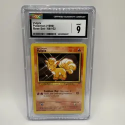 CGC 9 Vulpix 68/102 Base Set 1999 Unlimited WOTC Pokemon Card TCG - Image 1