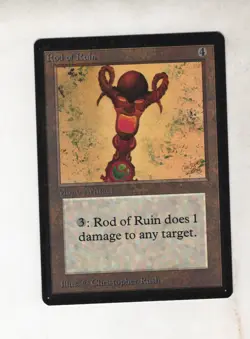 ROD OF RUIN BETA LIMITED EDITION RARE MAGIC THE GATHERING MTG VINTAGE TCG CARD - Image 1