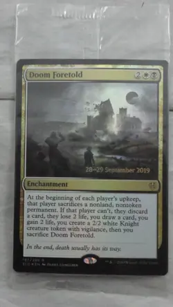 Doom Foretold Prerelease Foil Card Rare Magic The Gathering (ELD) - Image 1