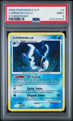 2008 Pokemon Diamond & Pearl Stormfront #4 Lumineon-Holo Stormfront PSA 9 - Image 1