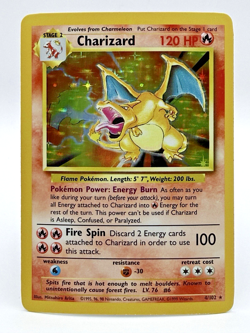 Charizard 4/102 - Base Set Holo Rare Unlimited WOTC Pokemon TCG Vintage - LP - Image 1