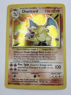 Charizard 4/102 - Base Set Holo Rare Unlimited WOTC Pokemon TCG Vintage - LP - Image 3