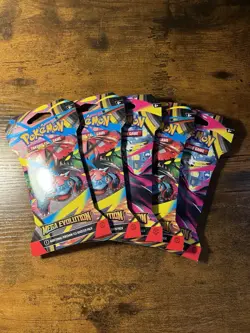 Pokemon TCG Mega Evolutions Sleeved 5 Packs Factory Sealed - Image 1