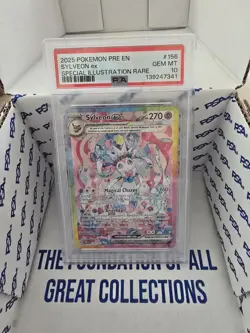 2025 POKEMON PRE EN-PRISMATIC EVOLUTIONS #156 SYLVEON EX PSA 10 - Image 1