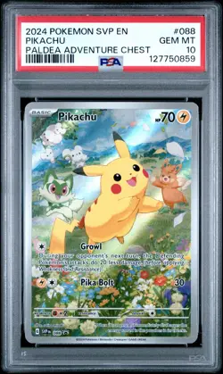Pokemon 2024 Pikachu #88 Paldea Adventure Chest Promo PSA 10 - Image 1