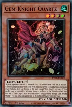 POTE-EN020 GEM-KNIGHT QUARTZ SUPER RARE 1ST EDITION YuGiOh CARD - Image 1