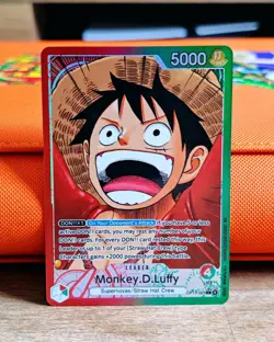 One Piece Monkey D Luffy OP13-001 Alt Art Leader Carrying On His Will Foil EN - Image 1