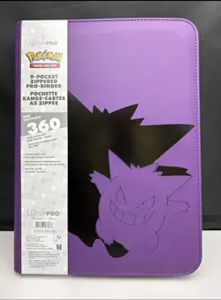 Pokemon TCG Card Game Elite Gengar 9-Pocket Zippered Ultra PRO Binder Collection - Image 1