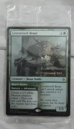 Lovestruck Beast Prerelease Foil Card Rare Magic The Gathering (ELD) - Image 1