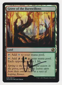Signed FOIL Grove of the Burnwillows Proof Sketch MP Artist Cliff Childs MTG AP! - Image 2