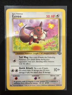 💥 Eevee 51/64 Jungle Set Non Holo Foil Pokemon 1999 Vintage Card - Image 1