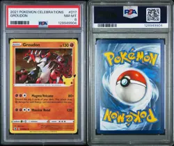 2023 Pokemon Celebrations 017/025 Groudon Holo PSA 8 NM Rare Card Fresh foil New - Image 3