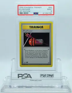 POKEMON 1999 BASE SET 1ST EDITION PLUSPOWER #84 PSA 9 MINT #41394166 - Image 2