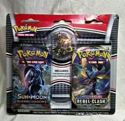 ✅ Pokemon 1 Rebel Clash 1 Burning Shadows Booster Pack Blister Umbreon Pin NEW - Image 1