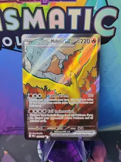 Pokemon Destined Rivals Team Rockets Moltres EX Illustration Rare 208/182 - Image 1