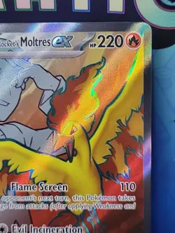 Pokemon Destined Rivals Team Rockets Moltres EX Illustration Rare 208/182 - Image 3