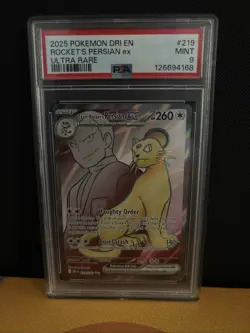 2025 Pokemon Rockets Persian Ex PSA 9 MINT Ultra Rare #219 Destined Rivals - Image 3