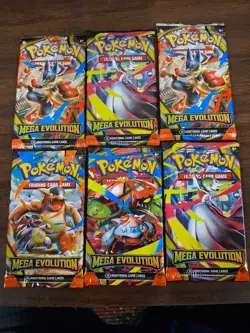 (Lot of 6) Pokemon TCG Mega Evolution Booster Pack Factory Sealed - Image 1