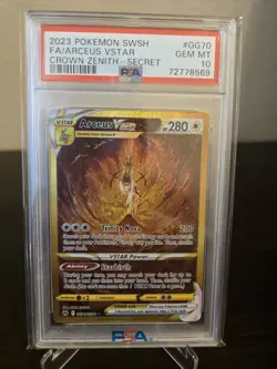 PSA 10 Arceus Vstar 2023 Pokemon Sword & Shield Crown Zenith FA Secret Rare GG70 - Image 1