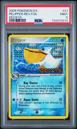2005 Pokemon Ex Deoxys #21 Pelipper-Rev.Foil Deoxys PSA 9 - Image 1