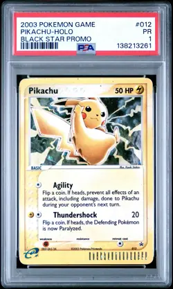 2003 POKEMON BLACK STAR PROMO #012 PIKACHU-HOLO PSA 1 - Image 1