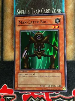 Yugioh Man-Eater Bug LOB-A108 Super Rare 1st Edition Australian Print - Image 1