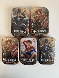 One Piece Card Game Tin Pack Set Vol.2 - Lot of 5 - Tins Luffy Ace Sabo - Image 1