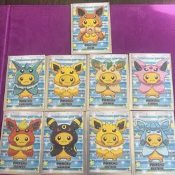 Eevee + EVOLUTIONS Poncho Pikachu Pokemon 2025 Card Database Cracked Ice Holo - Image 1